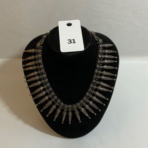 # 31 Ethnic Indian Rajasthani Sterling Silver Ornate Collar Necklace